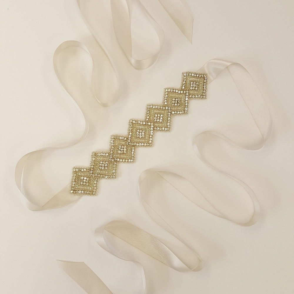 Bridal wedding accessories crystal sash belt